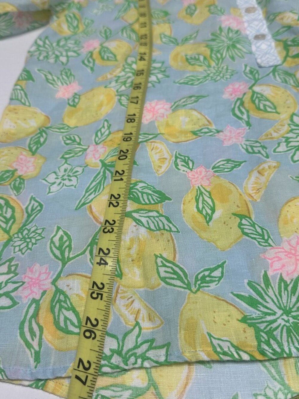 Lilly Pulitzer Eleni Linen Pullover Top Make Lemonade Medium Spring Summer - Picture 8 of 11